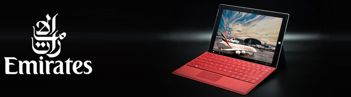 emirates logo with microsoft surface