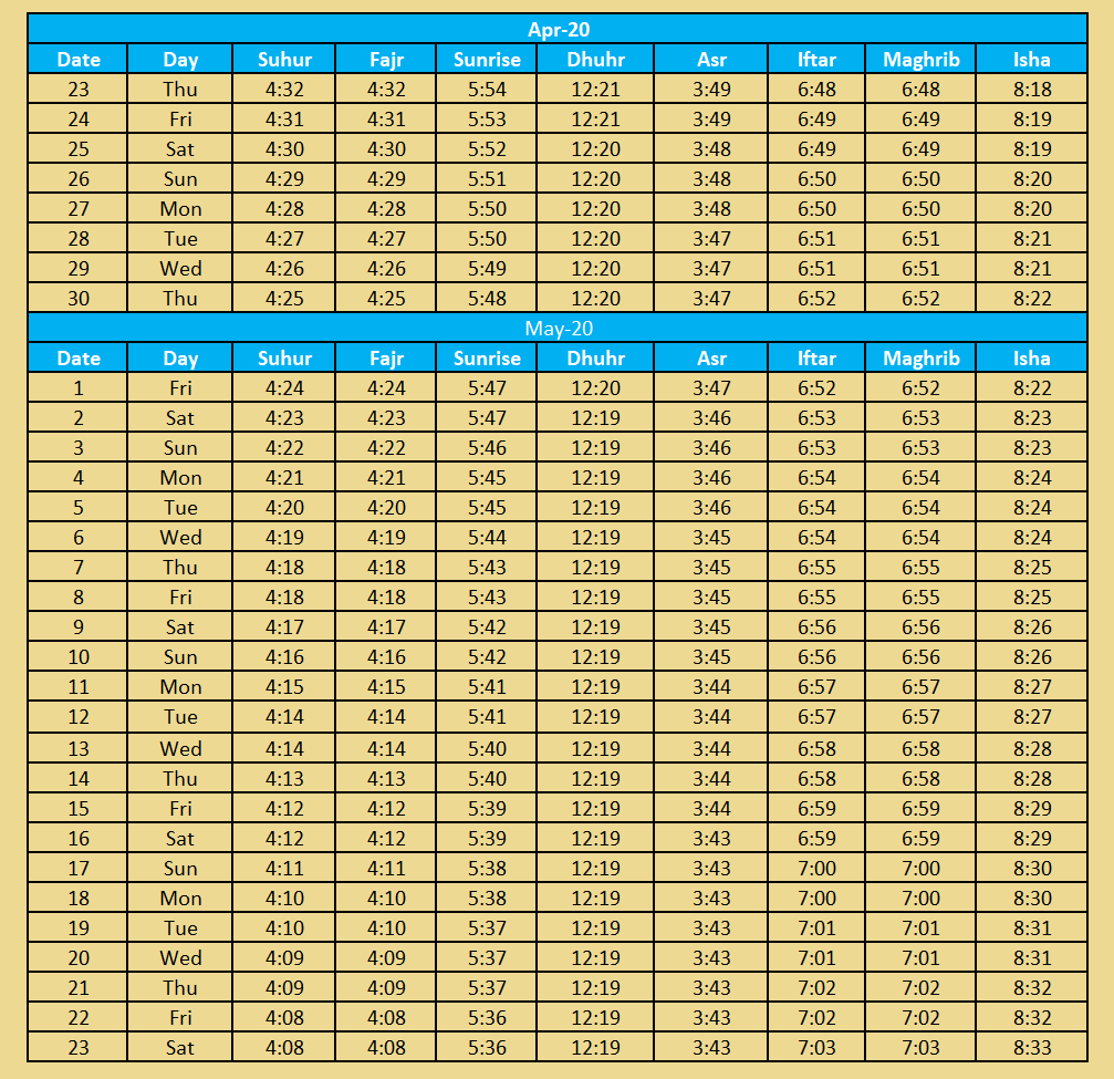 Ramadan 2021 Uae Timings Ramadan Calendar 2021 Sehr O Iftar Time